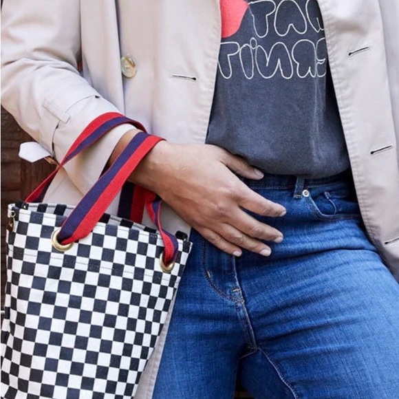 Clare V Petite Baleine Black/White Checkers Bucket Bag. Preloved  Rare find - Picture 2 of 9